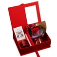 thumbnail image 1 of Luxury Aromatherapy Rose Gift Box Set,3-Piece Spa Gift Basket (Candle, Rose Bouquet, Greeting Card),for Valentine's Day Men Women Couple Gift, 1 of 6