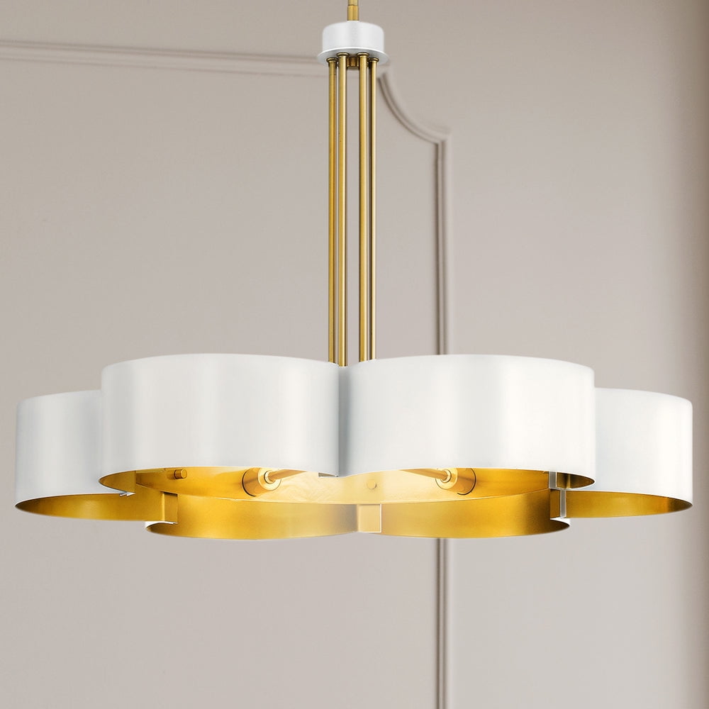 Luxury Art Deco Chandelier, White, UQL4511