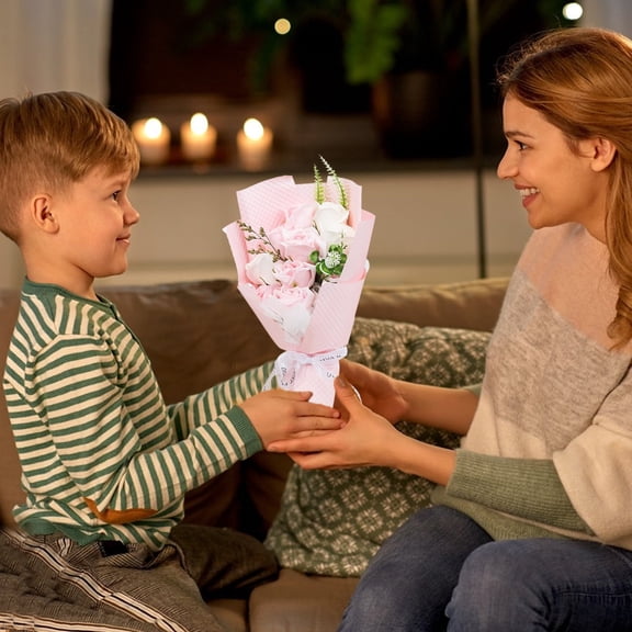 Luxury Artificial Flower Gift Box - Elegant Floral Design Mother's Day Gift, Lifelike Paper & Plastic Blooms, Thoughtful Present for Lovers, Wedding & Home Decor, Safe & Sophisticated