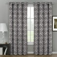 thumbnail image 1 of Luxury Aryanna Classic Damask Floral Curtains Jacquard Grommet Panels (Set of 2), 1 of 4