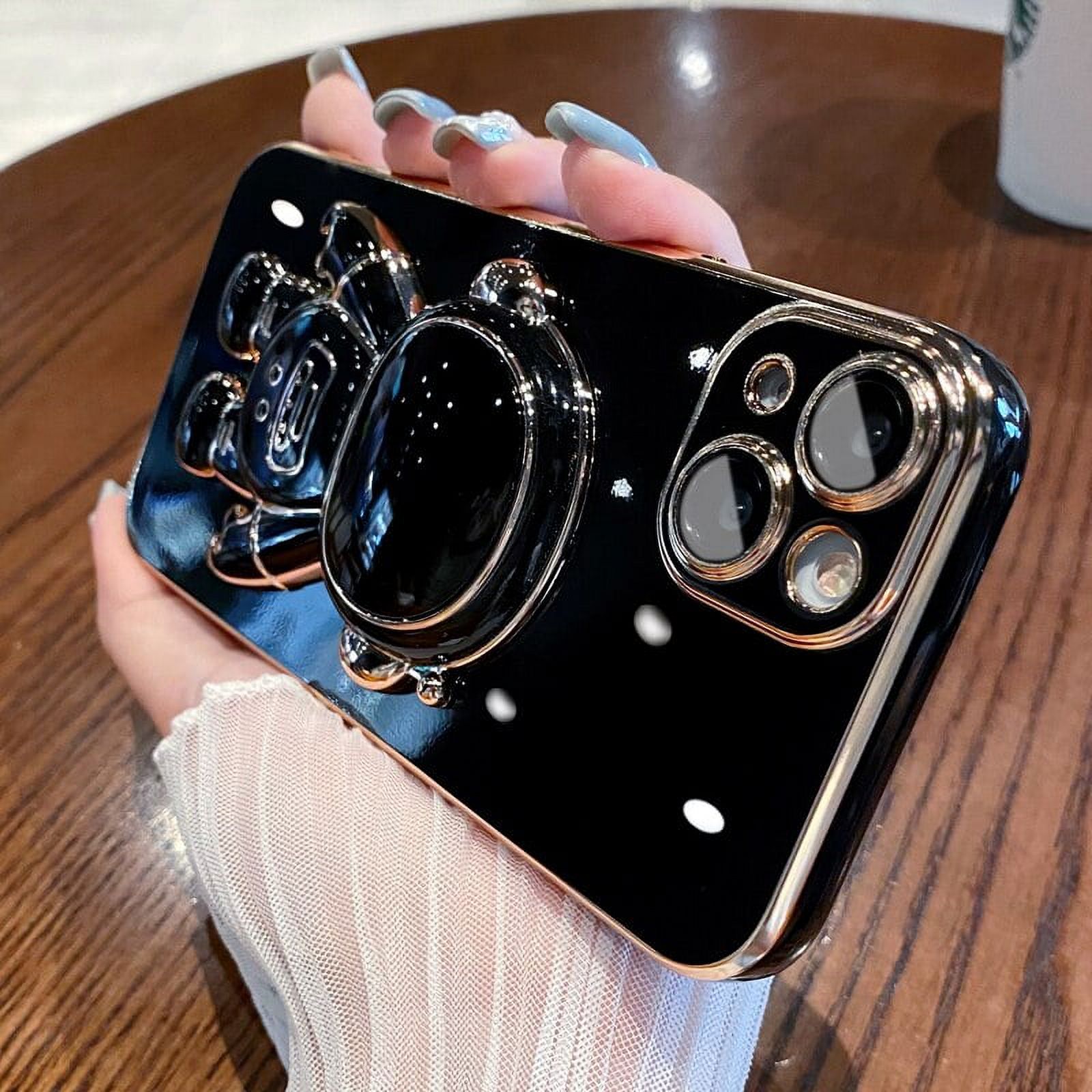 Luxury Astronaut Fold Standing Holder Phone Case for IPhone 15 14 11 12