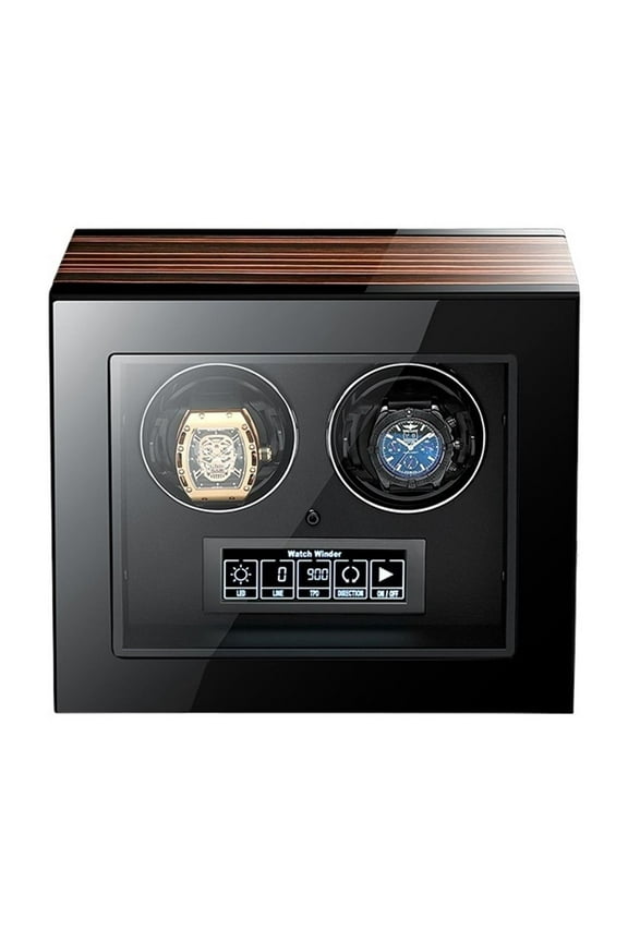 Luxury Automatic Watch Winder Safe Box With Motor LCD Touch Screen And Wooden Watch Accessories Boxes Remote Control ,Easy Installation
