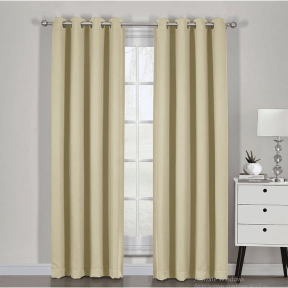 Luxury Ava Blackout Weave Curtain Panels With Tie Backs Pair (Set Of 2)