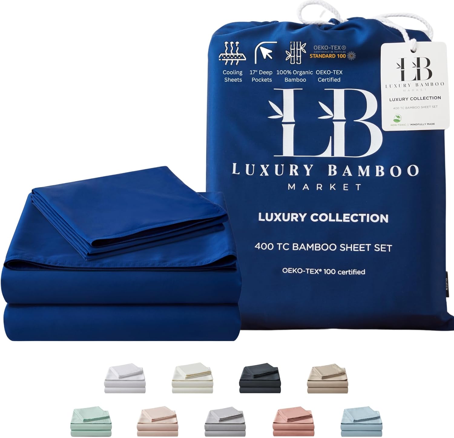 Luxury Bamboo Market Queen Size Bed Sheet Set 100 Viscose Made