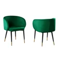 thumbnail image 1 of Luxury Barrel Back Dining Chair Set of 2 with Gold Accent, Modern Dining Room Furniture Velvet Upholstered Side Chair, Green, 1 of 8
