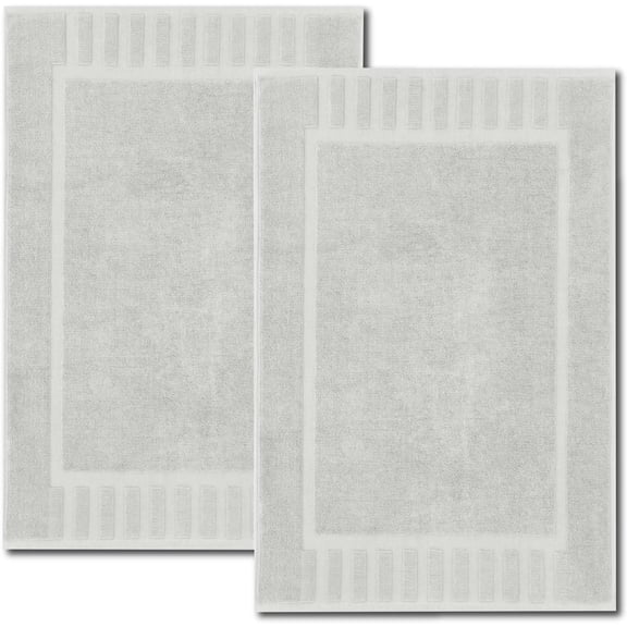 Luxury Bath Mat Floor Towel Set - Absorbent  Hotel  Shower/Bathtub Mats [Not a Bathroom Rug] 22"x34" | 2 Pack |