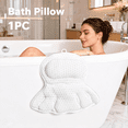 thumbnail image 1 of Luxury Bath Pillow for Bathtub, 4D Ergonomic Headrest and Back Support, Breathable Cooling Fabric, Strong Suction Grip, Fast Drying Relaxation Essential, 1 of 11
