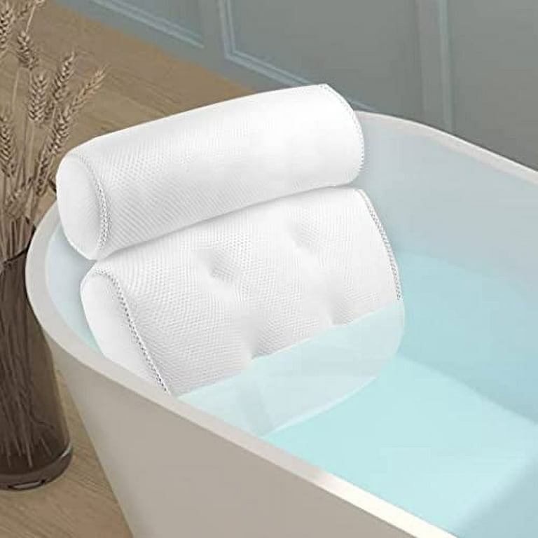 Luxury Bath Pillow for Tub - Non-Slip and Extra-Thick, Head, Neck, Shoulder  and Back Support. Soft and Large Comfort Bathtub Pillow Cushion Headrest  for Relaxation - Fits Any Tub Made of 3D