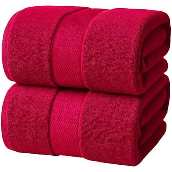 – Luxury Bath Sheets Towels – 2 Pack 600 GSM (35X70 Inches)– 100% Ring Spun Cotton Large Bath Towels for Bathroom (Burgundy, Bath Sheet Pack of 2)