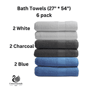 Luxury Bath Towels 27" W x 54"L Pack of 6