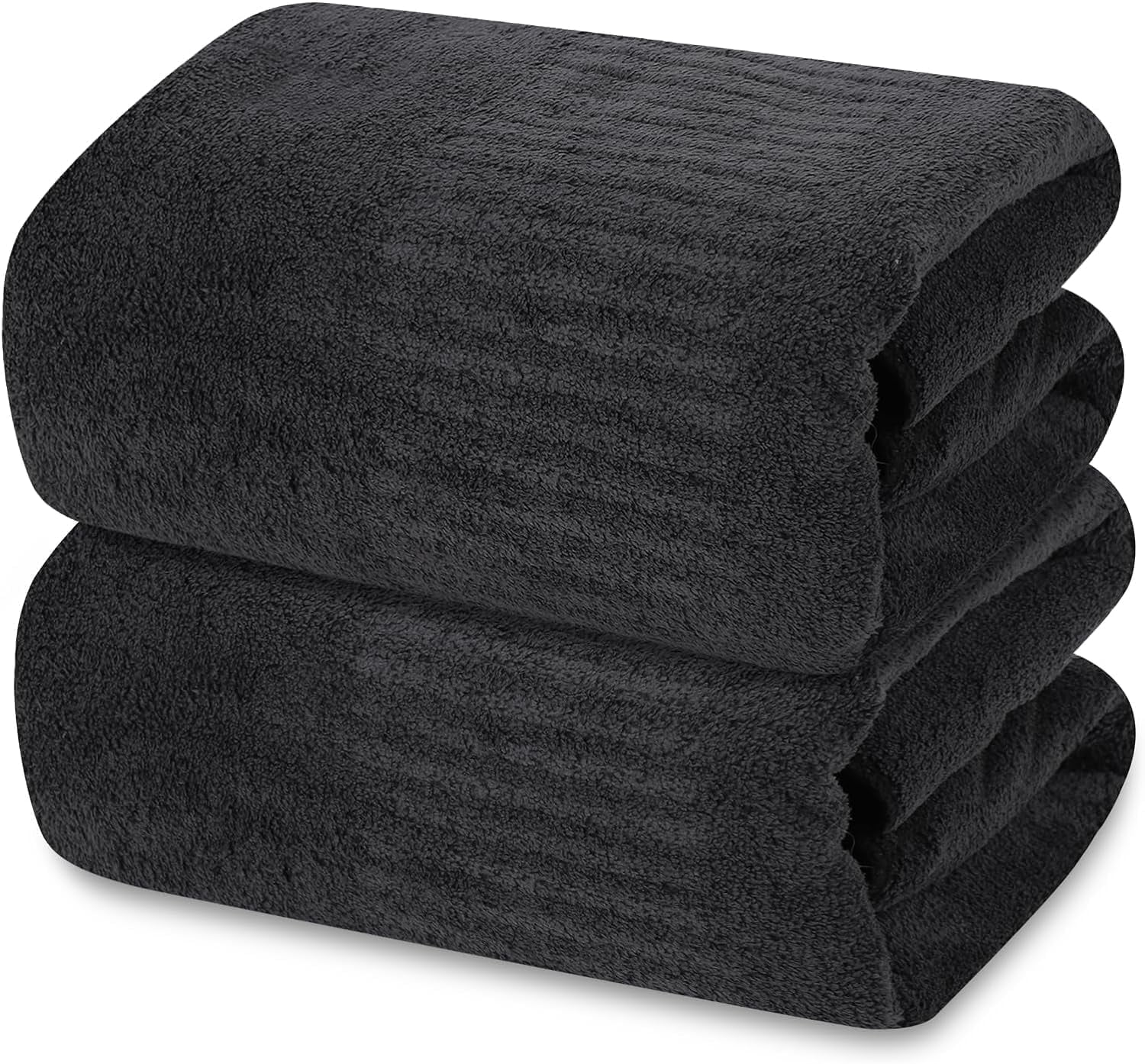 Luxury Bath Towels 27” x 54” - Super Soft, Lightweight Bamboo Viscose, Quick Dry, for Bathroom, Fitness, Hotel, Spa, Yoga, Dark Grey (2-pack)