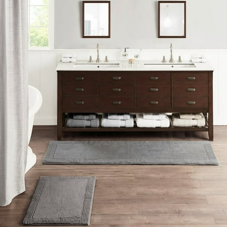 Luxury Bathroom Essential - Soft and Reversible 100% Cotton Bath Rug for a Plush Experience