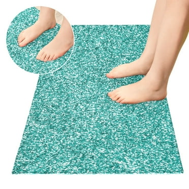 Luxury Bathroom Rug 39"x20" Non Slip Bedroom Mat Plush Shaggy Absorbent Bath Rugs Washable Carpet for Kitchen Shower and Tub Green Shiny Teal
