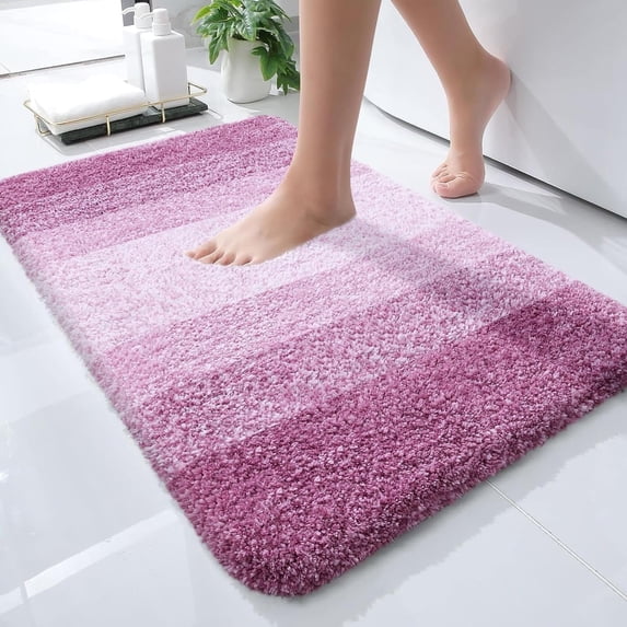 Sortora Luxury Bathroom Rug Mat 20x30, Extra Soft and Absorbent Microfiber Bath Rugs, Non-Slip Plush Shaggy Bath Carpet, Machine Wash Dry, Bath Mats for Bathroom Floor, Tub and Shower, Purple
