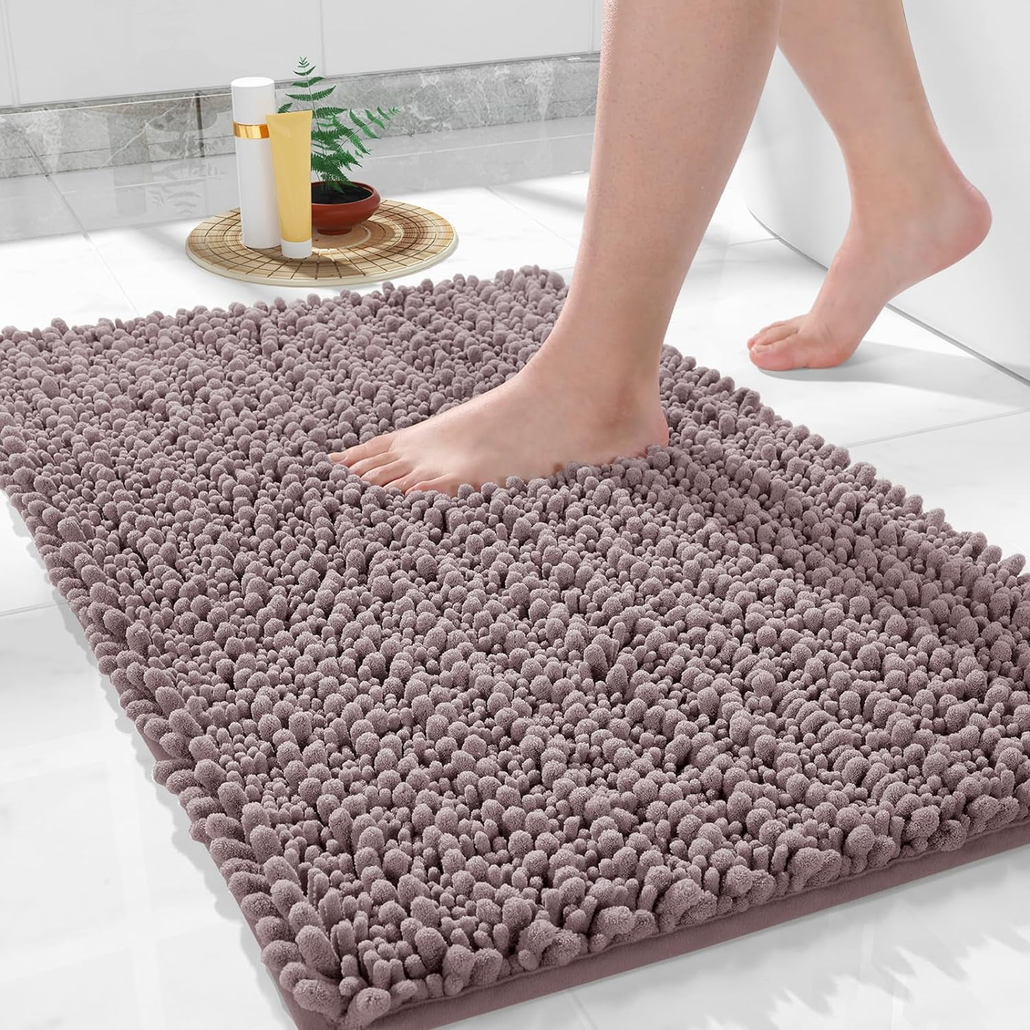 Luxury Bathroom Rug Mat 24x17, Extra Soft & Absorbent Bath Rugs, Non ...