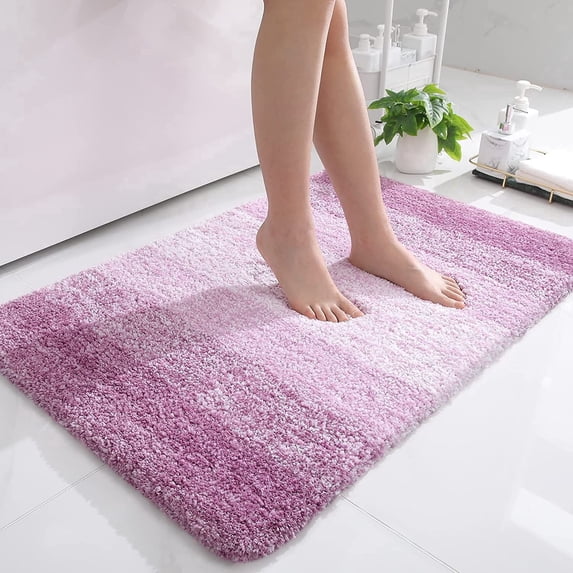 Sortora Luxury Bathroom Rug Mat 24x36, Extra Soft and Absorbent Microfiber Bath Rugs, Non-Slip Plush Shaggy Bath Carpet, Machine Wash Dry, Bath Mats for Bathroom Floor, Tub and Shower, Purple