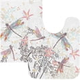 thumbnail image 1 of Luxury Bathroom Rug Set 2 PCS, Dragonfly Spring Soft Absorbent Bath Rug and U-Shaped Toilet Rug, Non-Slip Bath Carpet, Machine Wash Dry, Bath Mats for Bathroom, 17.3"x13.4"+23.6"x15.7", 1 of 4