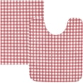 thumbnail image 1 of Luxury Bathroom Rug Set 2 PCS, Gingham Red White Soft Absorbent Bath Rug and U-Shaped Toilet Rug, Non-Slip Bath Carpet, Machine Wash Dry, Bath Mats for Bathroom, 17.3"x13.4"+23.6"x15.7", 1 of 4