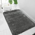 Luxury Bathroom Rugs Non Slip, Large Gray Bath Rugs for Bathroom Decor