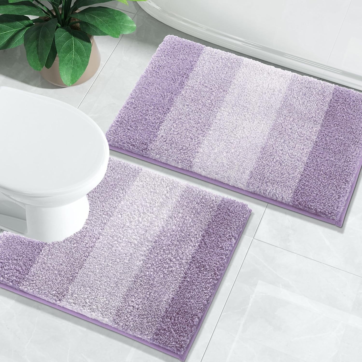 Luxury Bathroom Rugs Sets 2 Piece, Fluffy Soft Comfortable Absorbent