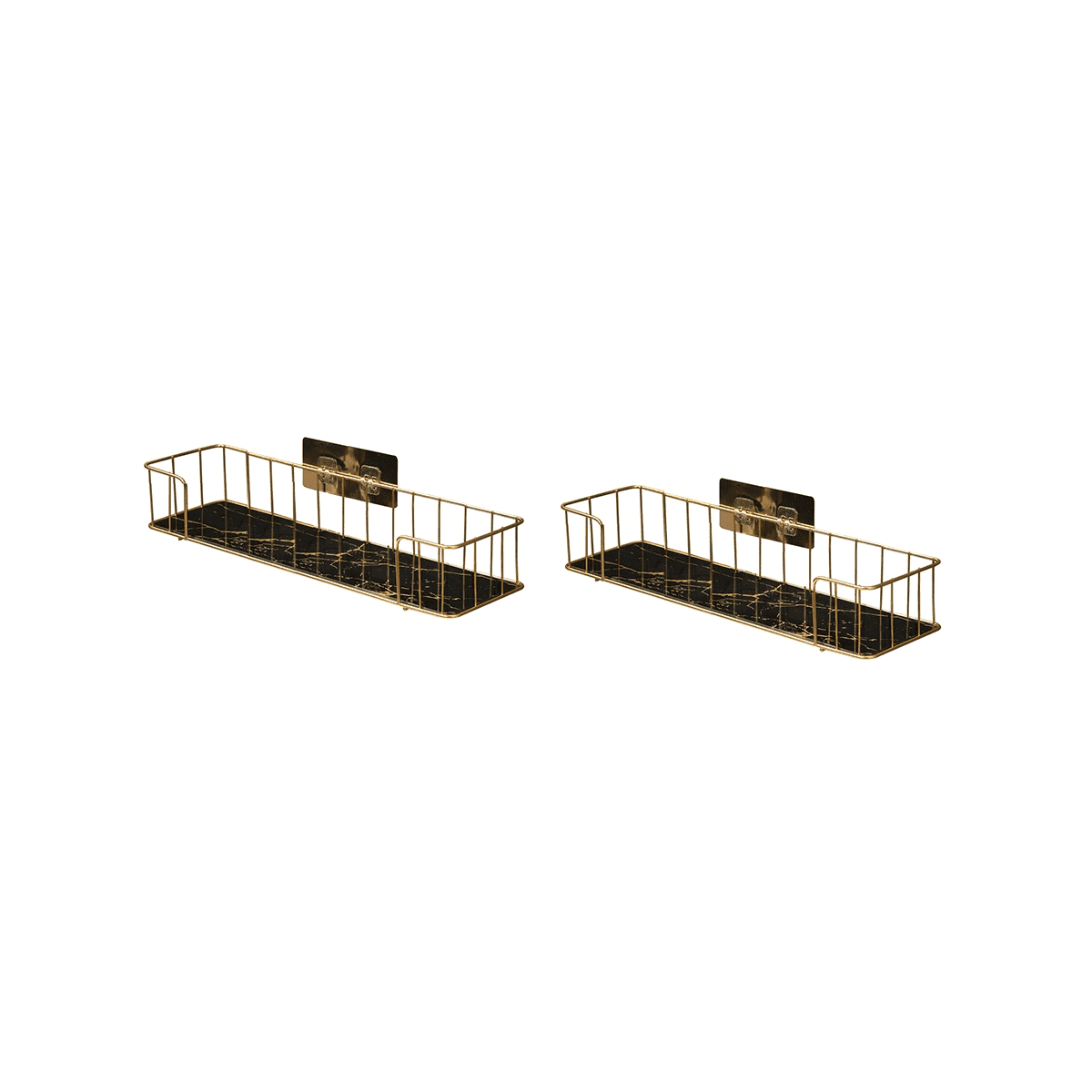 Luxury Bathroom Shelf Without Drilling Iron Wall Shelf with Marble