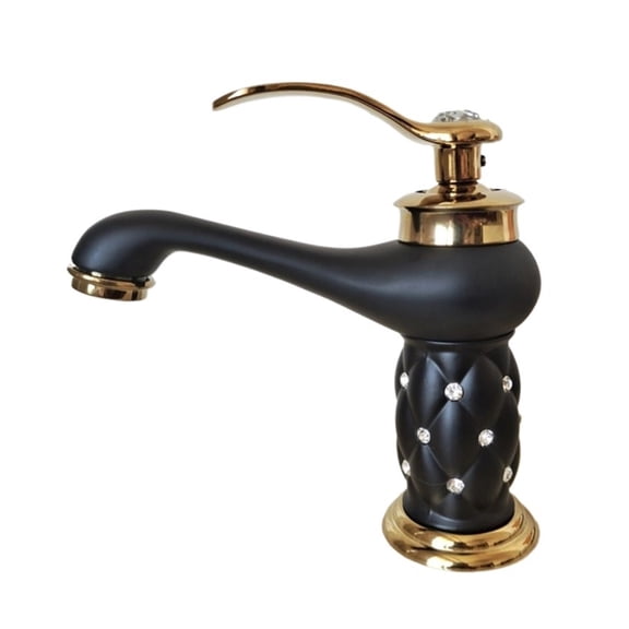 Luxury Bathroom Sink Brass Faucet, Basin Faucets Single Handle Diamond Water Mixer Crane, Hot And Cold Bath Mixer Tap - Modern Design