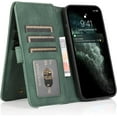 thumbnail image 1 of Luxury Beautiful Wallet-Style flip Phone case with Card Slot Holder TPU+PU Shockproof Leather case for iPhone 14 11 Pro Max 12 13 Mini 6s 7 8 Plus SE XS XR(Green,iPhone 7 Plus), 1 of 8