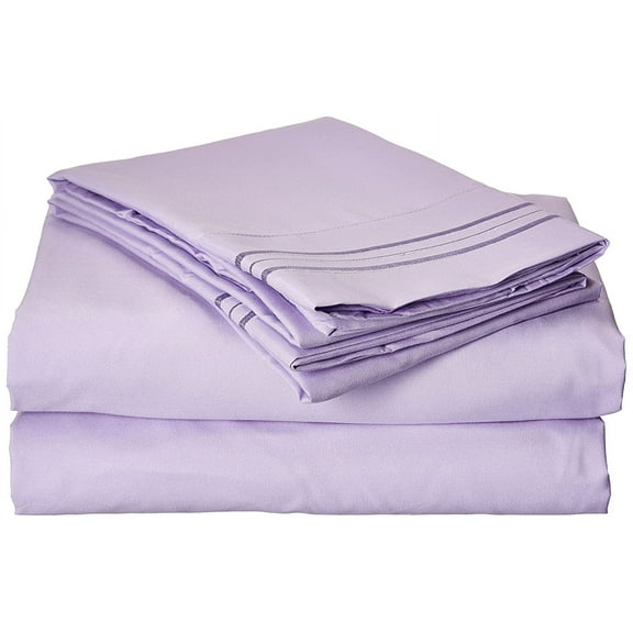 Luxury Bed Sheet Set ! Celine Linen Chain Design 1500 Series Wrinkle and Fade Resistant 4-Piece Bed Sheet set, Deep Pocket, HypoAllergenic - Full, Lilac