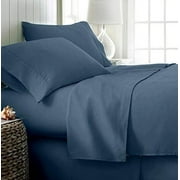 Luxury Bed Sheets Set - 800 Thread Count 100% Egyptian Cotton Sheets - 4 Piece Sheet Set Fits Mattress Upto 24 Inch Deep Pocket Sateen Weave for Soft Fitted Sheet - Medium Blue Solid King Size