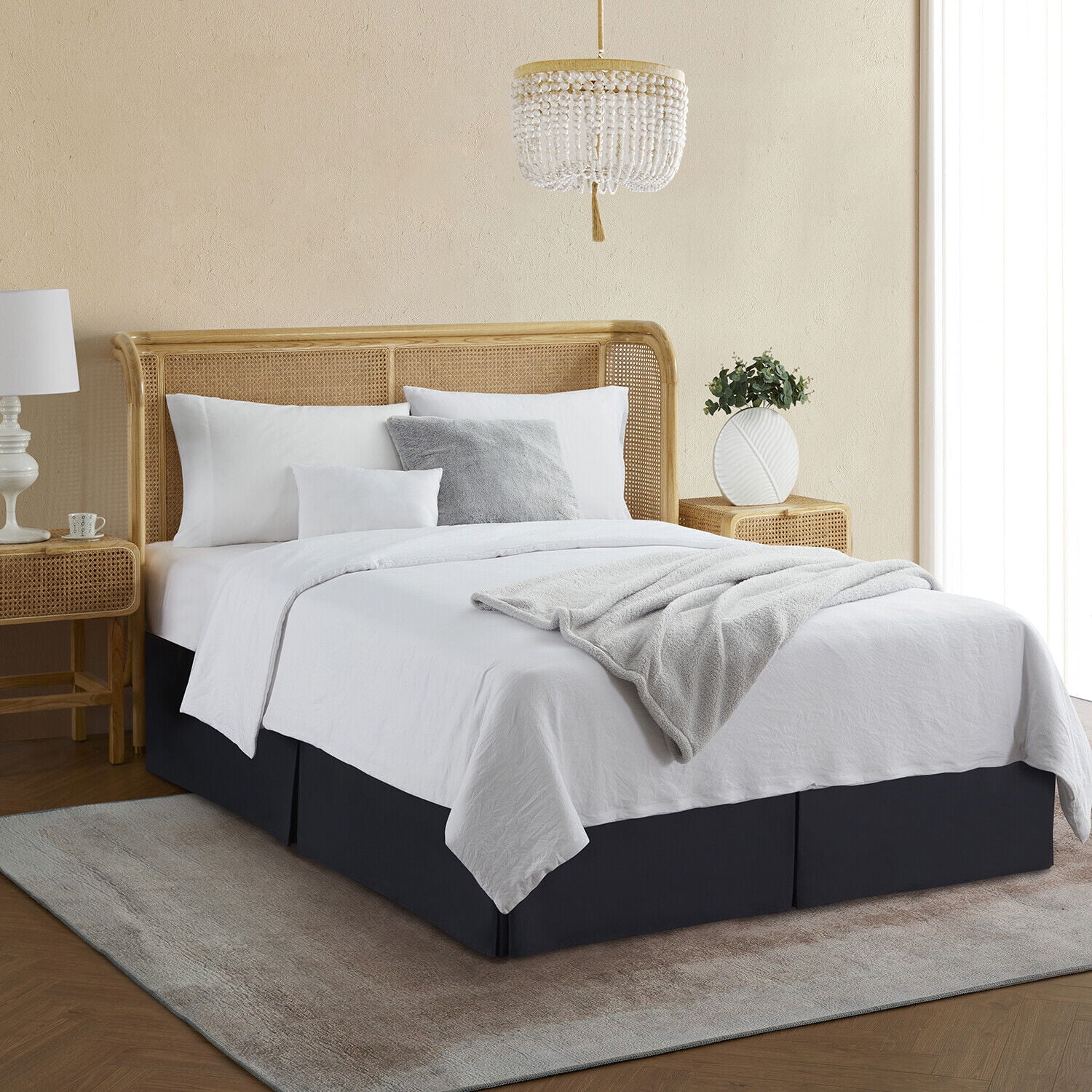Luxury Bed Skirt  Solid Microfiber Pleated 14" Drop Premium Dust Ruffle