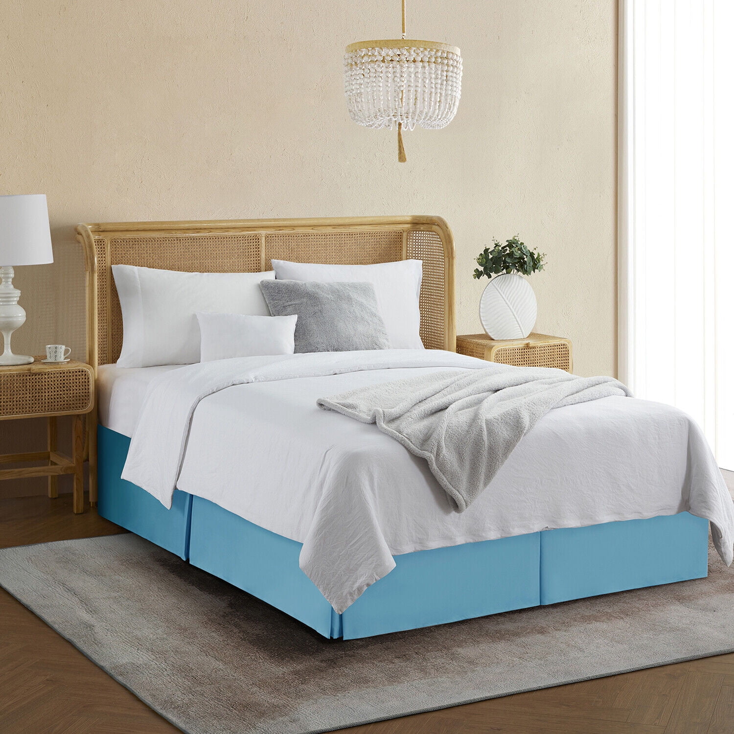 Luxury Bed Skirt  Solid Microfiber Pleated 14" Drop Premium Dust Ruffle