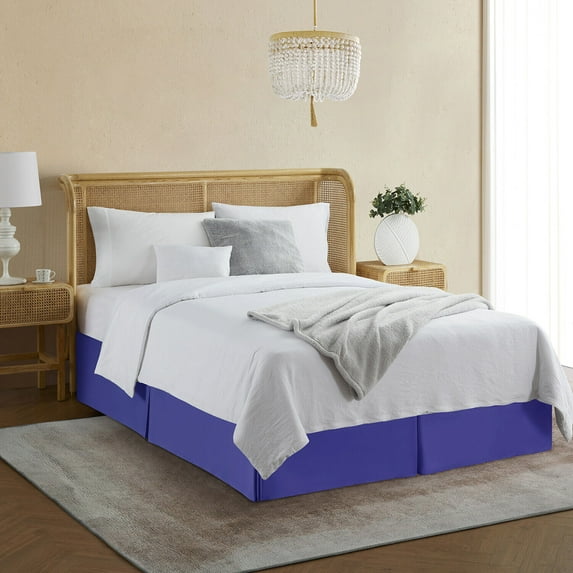 Luxury Bed Skirt Solid Microfiber Pleated 14" Drop Premium Dust Ruffle