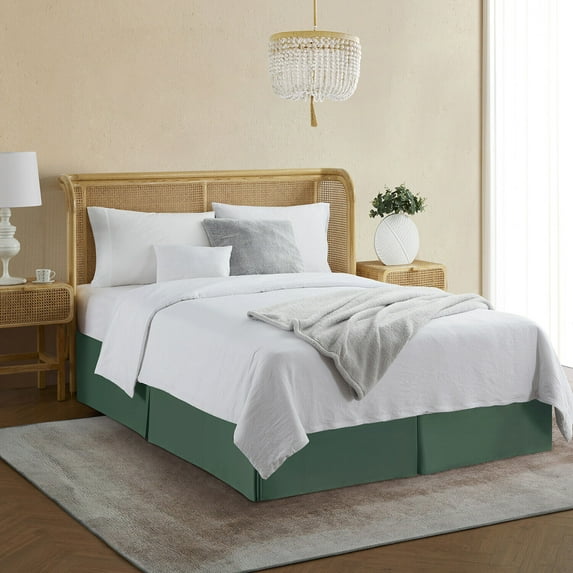 Luxury Bed Skirt Solid Microfiber Pleated 14" Drop Premium Dust Ruffle