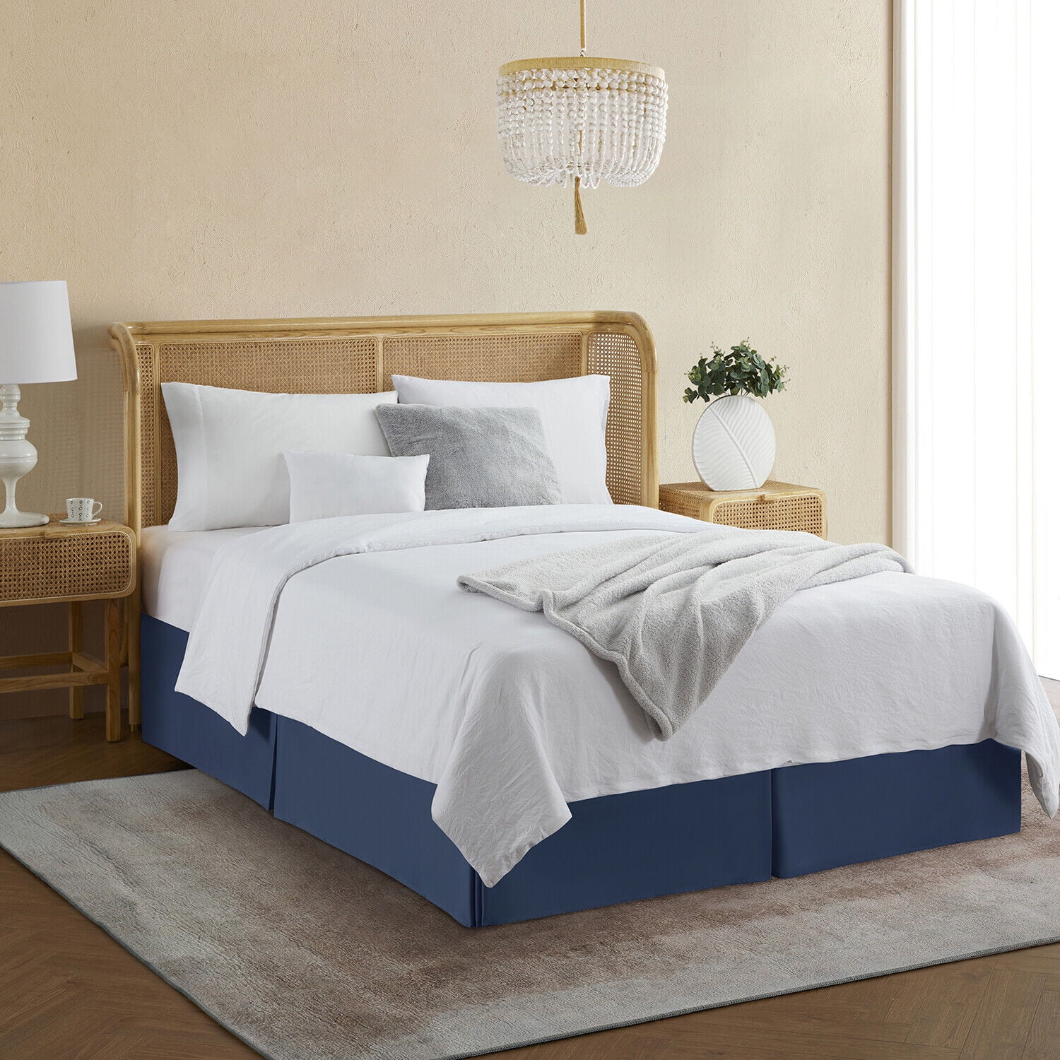 Luxury Bed Skirt  Solid Microfiber Pleated 14" Drop Premium Dust Ruffle
