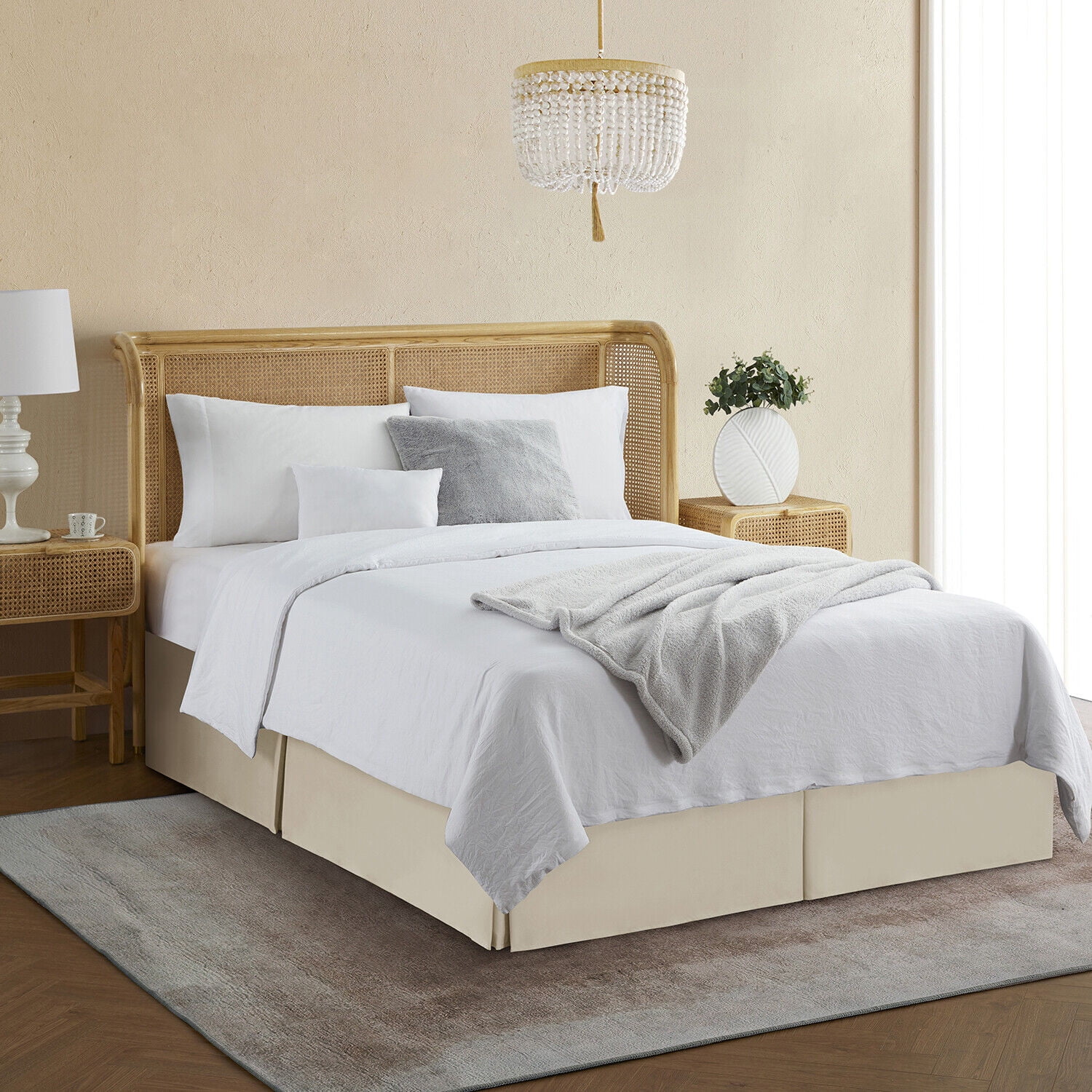 Luxury Bed Skirt  Solid Microfiber Pleated 14" Drop Premium Dust Ruffle