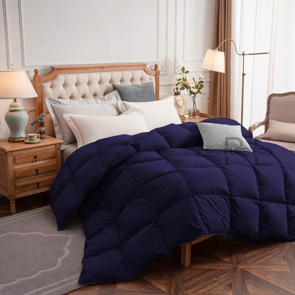 Luxury Bedding Comforter Full Size, Duvet Insert, Quilted Comforter with Corner Tabs, All Season Lightweight Quilt, Down Alternative Hotel Comforter Full Size 82X86 Navy Blue