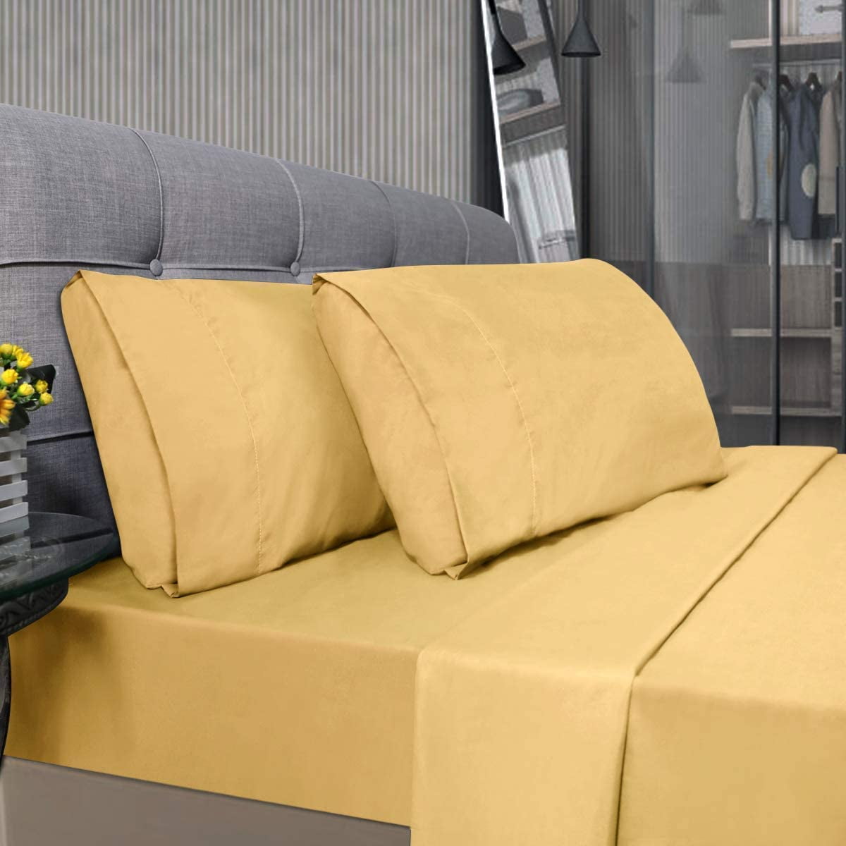 Luxury Bedding Sheet Set Rich Pima Cotton Sheet 4Piece Bed Sheets