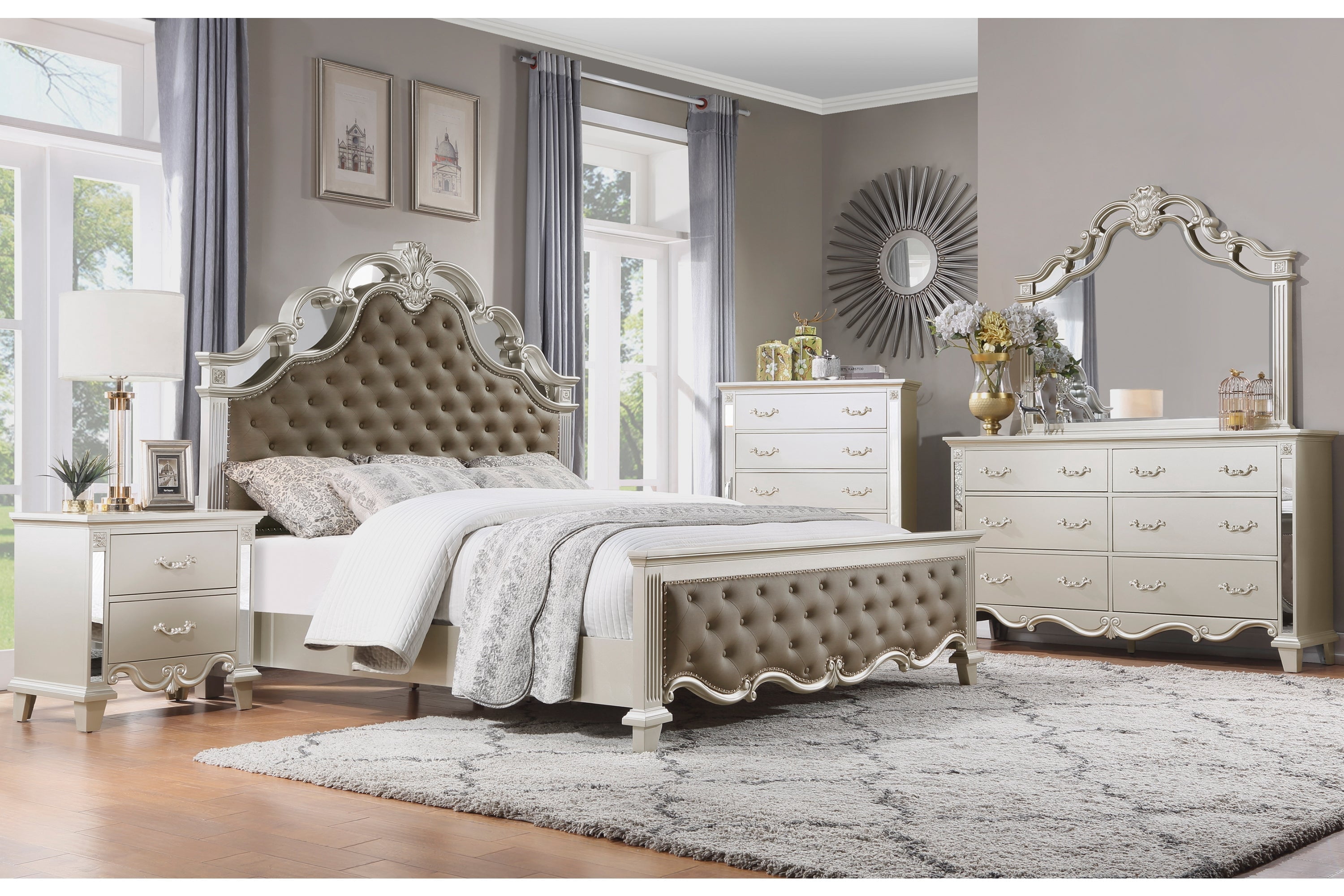 chinese dress ladies Costway 8 Drawers Luxury Bedroom Dresser Mirror Storage set – US Fireplace  Store main image 1