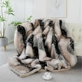 thumbnail image 1 of Luxury Beige Faux Fur Throw Blanket Long Pile 50"x60" Super Warm Thick Faux Fur Blanket for Couch Bed Fuzzy Fluffy Elegant Cozy Blanket, 1 of 6