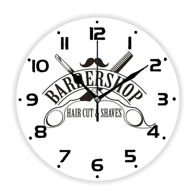 Luxury Black Barbershop Logo Barber Shop Wall Clock for Hair Salon ...