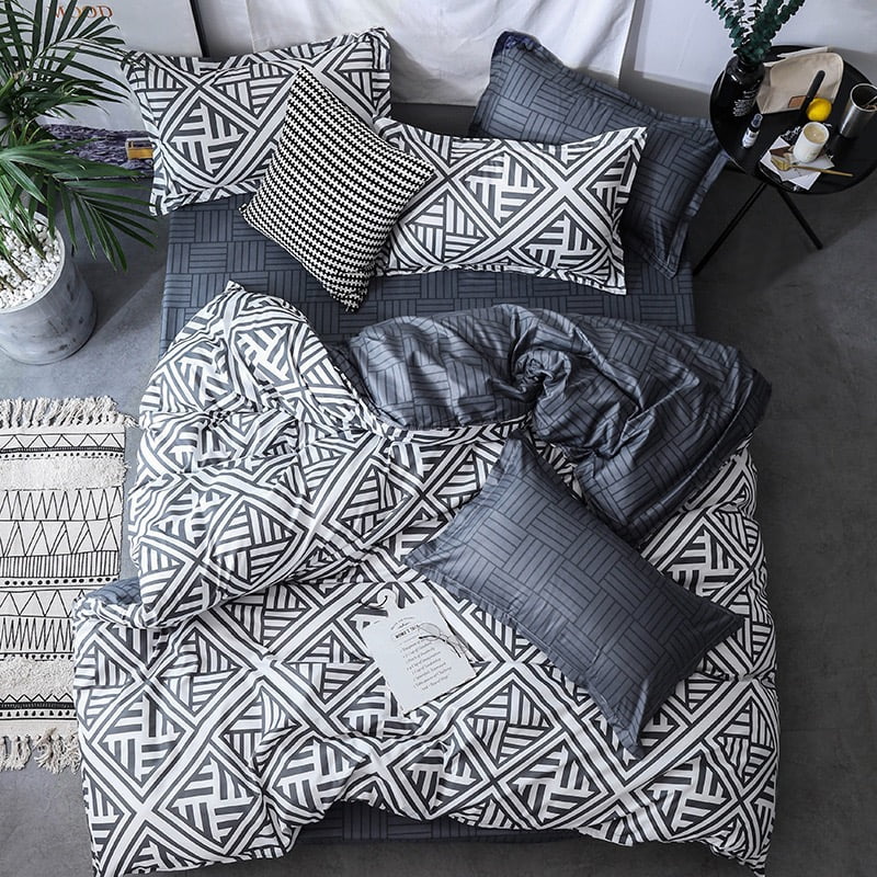 Luxury Black Bedding Comforter Set with Pillow Case SIngle Full Size ...