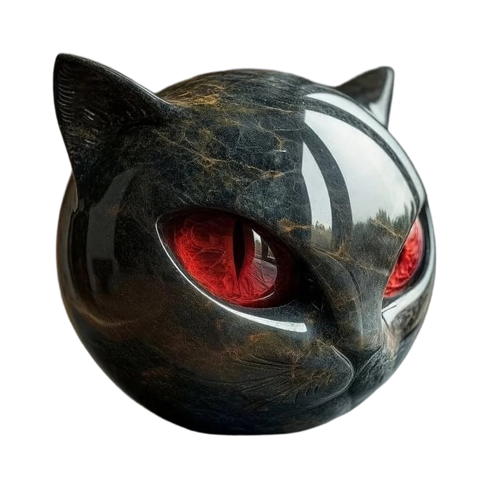 Générique 2 Pièces Luxury Black Cat Stone Sculpture, Sculpture De Chat