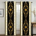 thumbnail image 1 of Luxury Black Gold Advanced Blackout Window Curtains for Bedroom Living Room Bathroom Kicthen Door Hall High Shading New Curtains 2 panels, 1 of 5