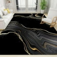 thumbnail image 1 of Luxury Black Gold Marble Area Rugs, Abstract Night Sky Grey Line Machine Washable Indoor Rug, With Anti-Slip Easy Clean Carpet For Living Room Bedroom Dining Room Home Office 4 x 5ft, 1 of 6