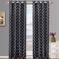 thumbnail image 1 of Luxury Black & Gray Meridian Thermal Grommet Room-Darkening Curtains (Set of 2 Panels), 1 of 3
