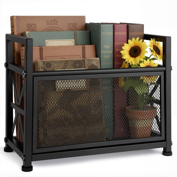 Luxury Black Magazine Rack & Holder Multi-purpose Storage Organizer for Magazines Books Newspapers Mail Tablets