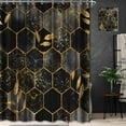 thumbnail image 1 of Luxury Black Marble Shower Curtain Abstract Gold Leaves Geometric Bathroom Shower Curtain Fabric Bathroom Decorative Bath Curtian, 1 of 6