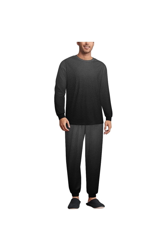 Luxury Black Paper Texture Men's Pajama Set Sleepwear Pjs Lightweight Long Sleeve Crewneck Shirts and Bottoms Soft Comfy Sleep Sets XS