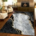 thumbnail image 1 of Luxury Black And White Gold Marble Texture Indoor Rug, Modern Home Decor Art Area Rugs, Non-Slip Washable Foldable Soft Kitchen Mat For Bedroom Living Room Entryway Hallway Office 4x5ft, 1 of 6