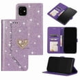 thumbnail image 1 of Luxury Bling Flip Filio Kickstand PU Leather Diamond Wallet Card Slots, For iPhone 11 Pro (5.8 inch), purple, 1 of 2